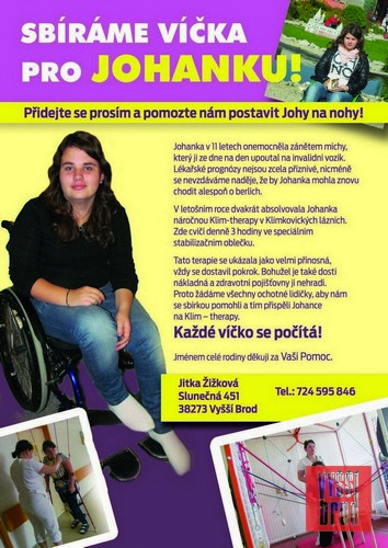 Sbíráme víčka pro Johanku